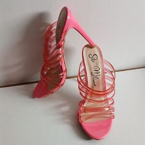 So Me Vibrant Pink Strappy Heels